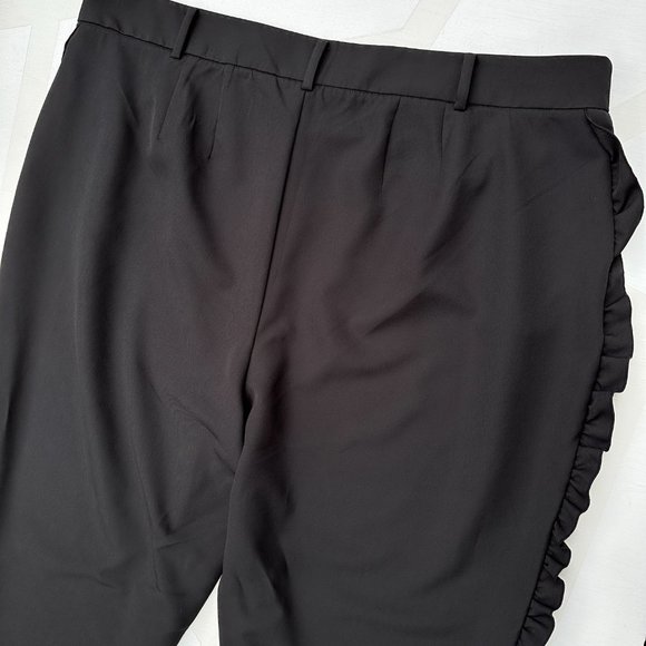 Eloquii Women's Ruffle Dress Pants Black Plus Size 24 - Picture 5 of 7